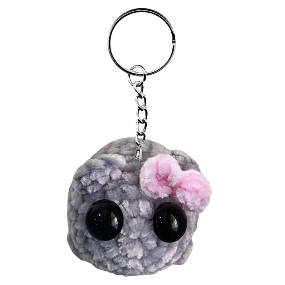 Sad Hamster Meme Plush Toy – Music Sound Keychain, Kawaii Crochet Plush, Cute Key Ring Gift for Men & Women