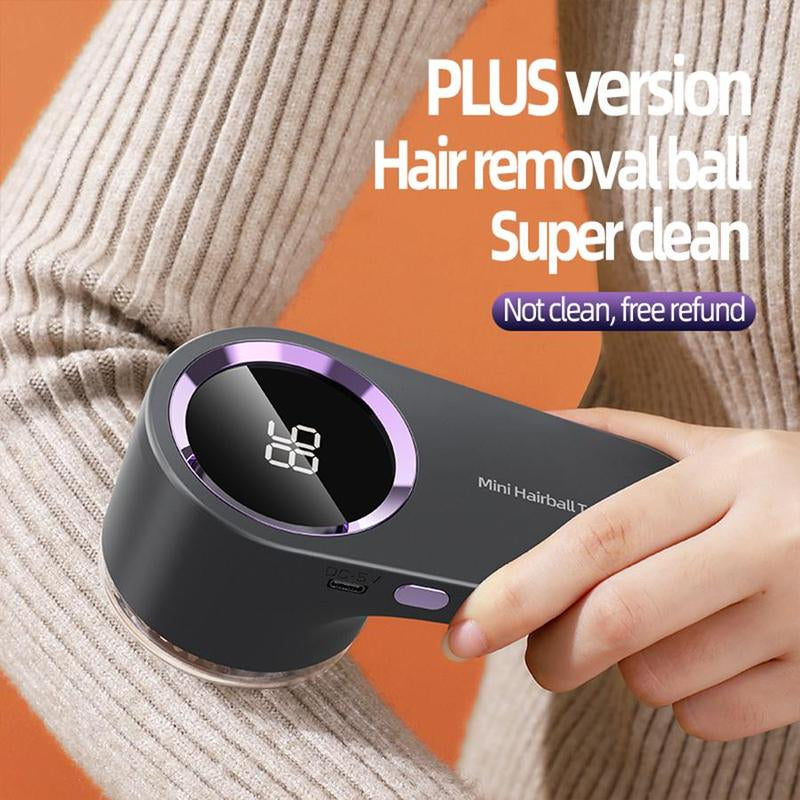 USB Rechargeable Electric Lint Remover – Portable Handheld Fabric Shaver with LED Display for Clothes, Bedding & Furniture