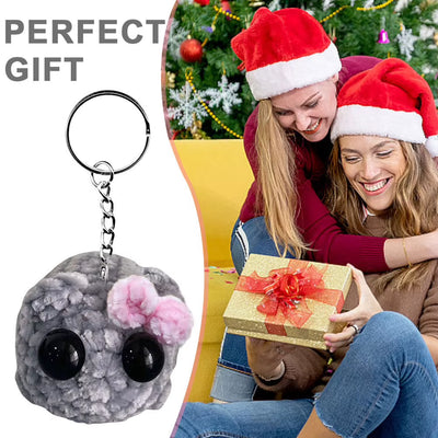 Sad Hamster Meme Plush Toy – Music Sound Keychain, Kawaii Crochet Plush, Cute Key Ring Gift for Men & Women