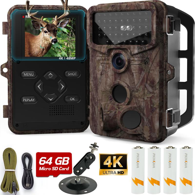 Hunting Trail Camera – 4K 48MP Motion Activated Cam with Night Vision & Waterproof Design