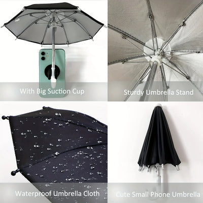 Mini Umbrella Phone Stand – Waterproof Holder for Outdoor Use