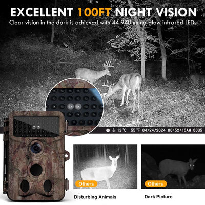 Hunting Trail Camera – 4K 48MP Motion Activated Cam with Night Vision & Waterproof Design