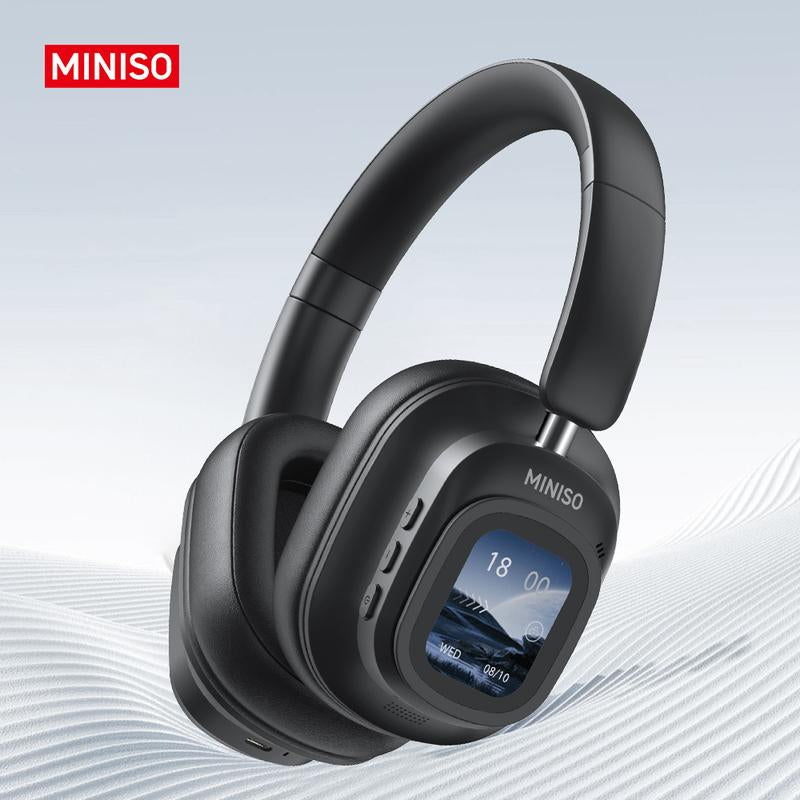 MINISO G90 Wireless Headphones – ANC Noise Cancelling, Hi-Fi Stereo Sound, Touch Control, Foldable Gaming Headset with Mic & Full-Color Display