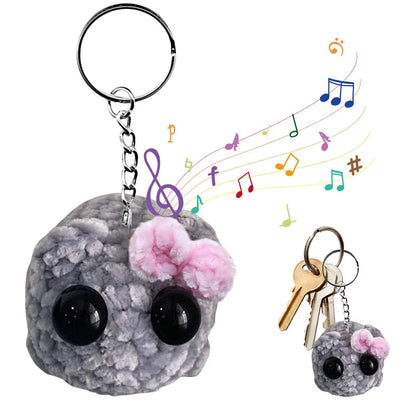 Sad Hamster Meme Plush Toy – Music Sound Keychain, Kawaii Crochet Plush, Cute Key Ring Gift for Men & Women
