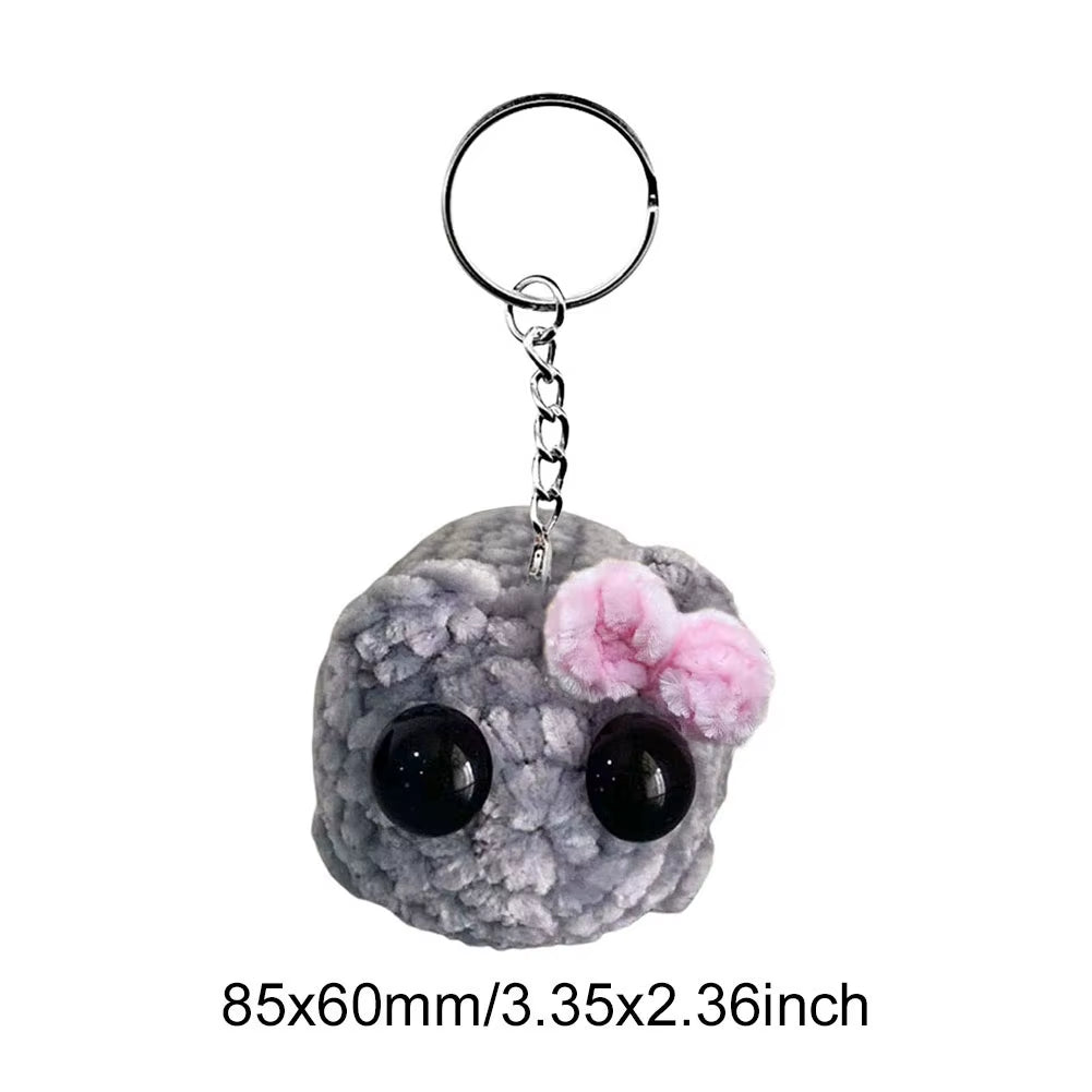 Sad Hamster Meme Plush Toy – Music Sound Keychain, Kawaii Crochet Plush, Cute Key Ring Gift for Men & Women
