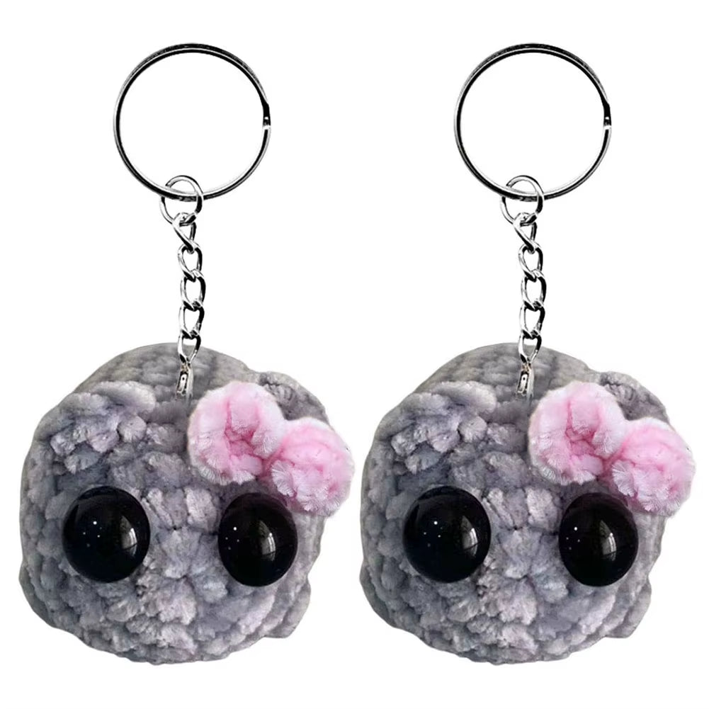 Sad Hamster Meme Plush Toy – Music Sound Keychain, Kawaii Crochet Plush, Cute Key Ring Gift for Men & Women