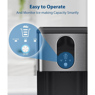 Countertop Nugget Ice Maker – COWSAR 44Lbs/24H with Fast Ice & Auto Dispense