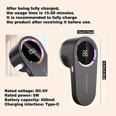 USB Rechargeable Electric Lint Remover – Portable Handheld Fabric Shaver with LED Display for Clothes, Bedding & Furniture
