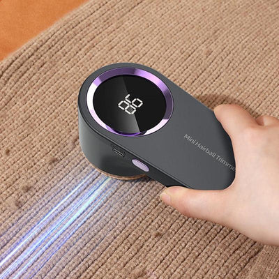 USB Rechargeable Electric Lint Remover – Portable Handheld Fabric Shaver with LED Display for Clothes, Bedding & Furniture