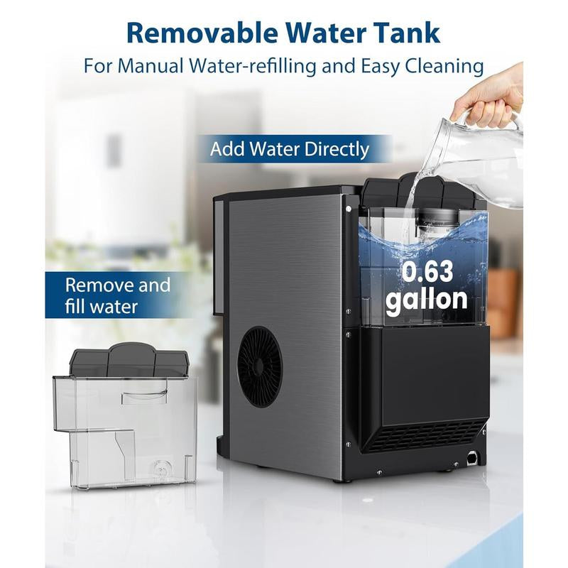 Countertop Nugget Ice Maker – COWSAR 44Lbs/24H with Fast Ice & Auto Dispense